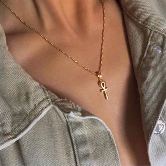 Jewelry - Ankh necklace , mini ankh, 18k gold plated